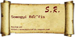 Somogyi Ráfis névjegykártya